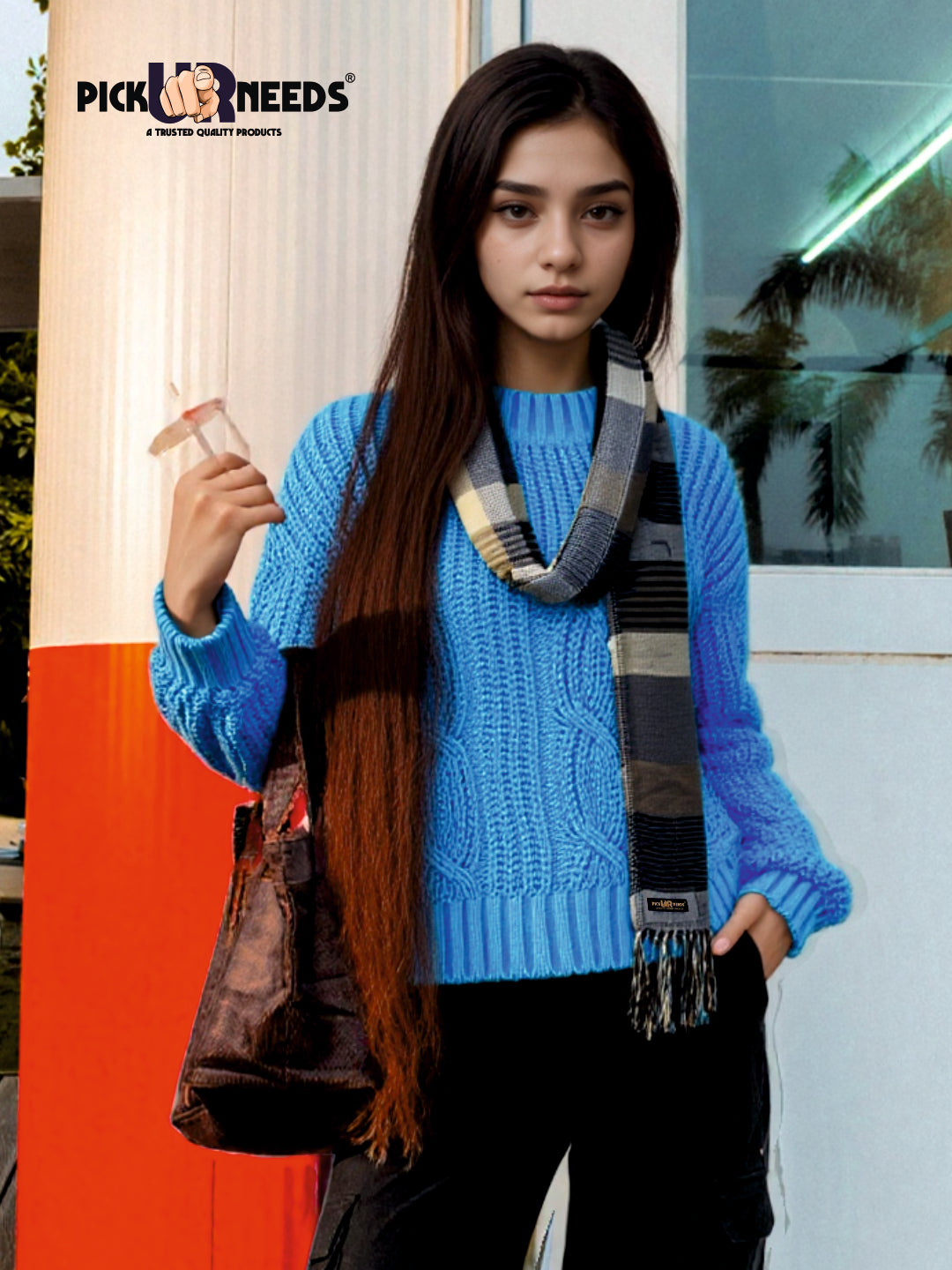 Pick Ur Needs Pure Cashmere Womens Winter Stylish Muffler Warm, Soft and Trendy Scarves for Cold W